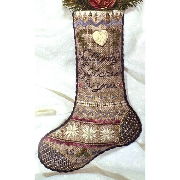 Calico Crossroads Hollyday Stitches Cross Stitch Stocking Pattern - Picture 2 of 3